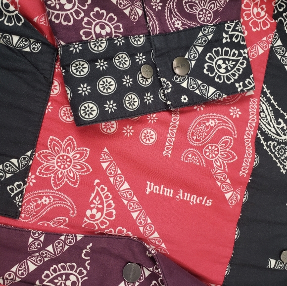 Palm Angels Sherpa Quilted Cotton Bandana Streetwear Y2K Retro sz XXL Unisex - Picture 10 of 17